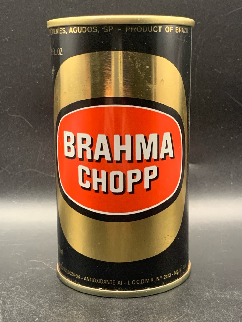Vintage Beer Can Brahma Chopp Pull Tab Empty Steel Can Brazil